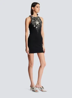 New Stars Embroidered Short Dress Women Dresses