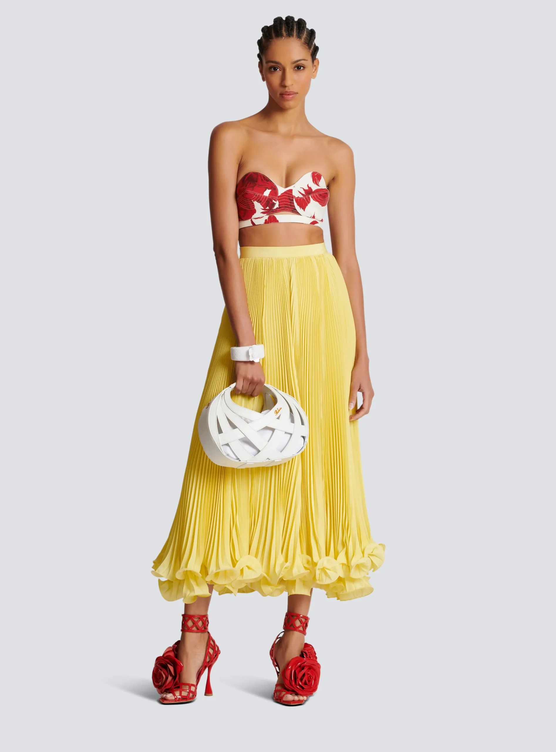 Cheap Strapless Crop Top With Roses Print Women Tops And Shirts