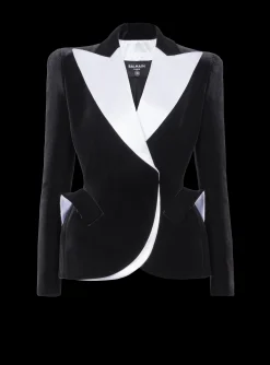 Sale Structured Jacket In Velvet And Satin Women Jackets And Blazers