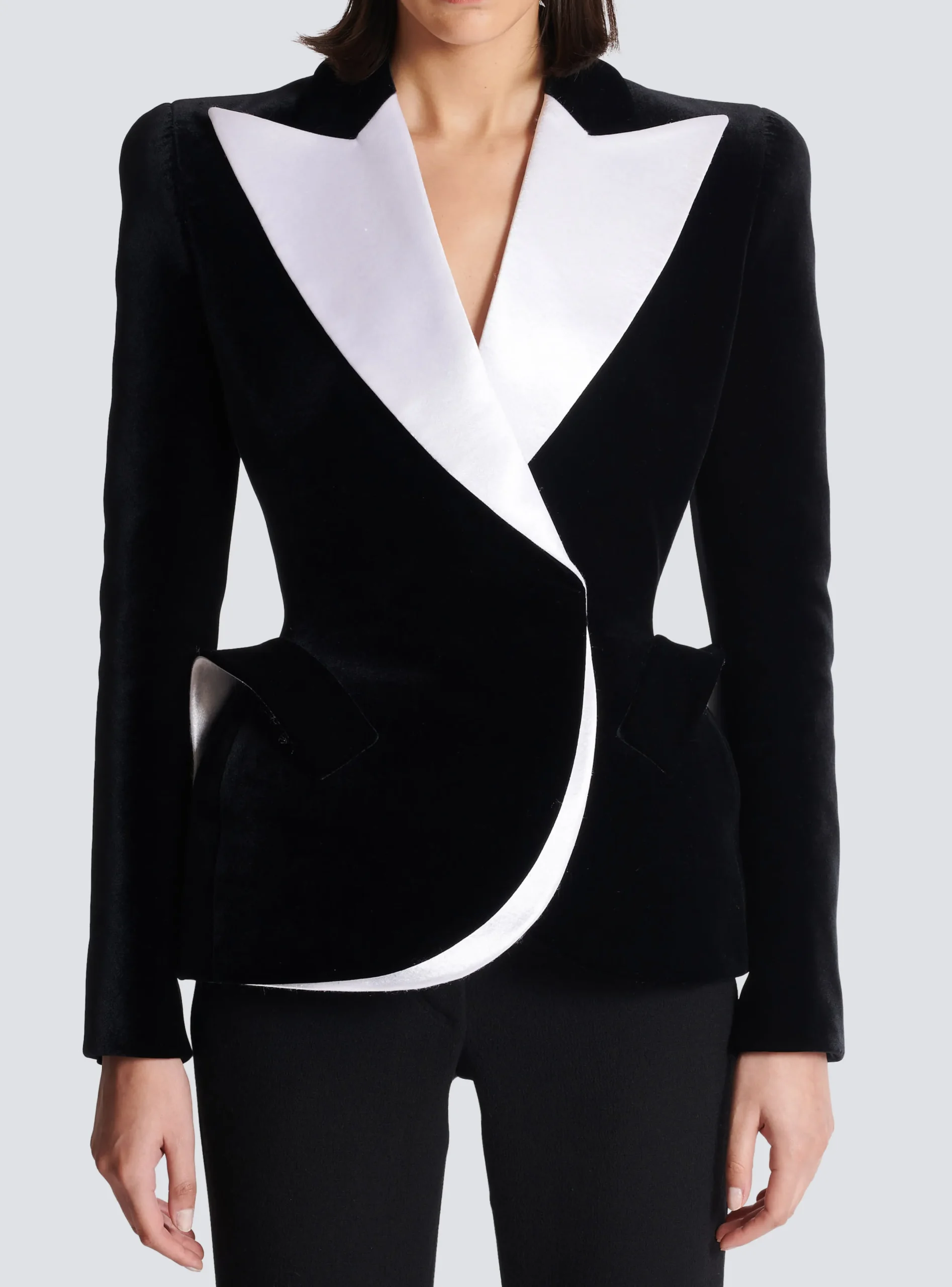 Sale Structured Jacket In Velvet And Satin Women Jackets And Blazers