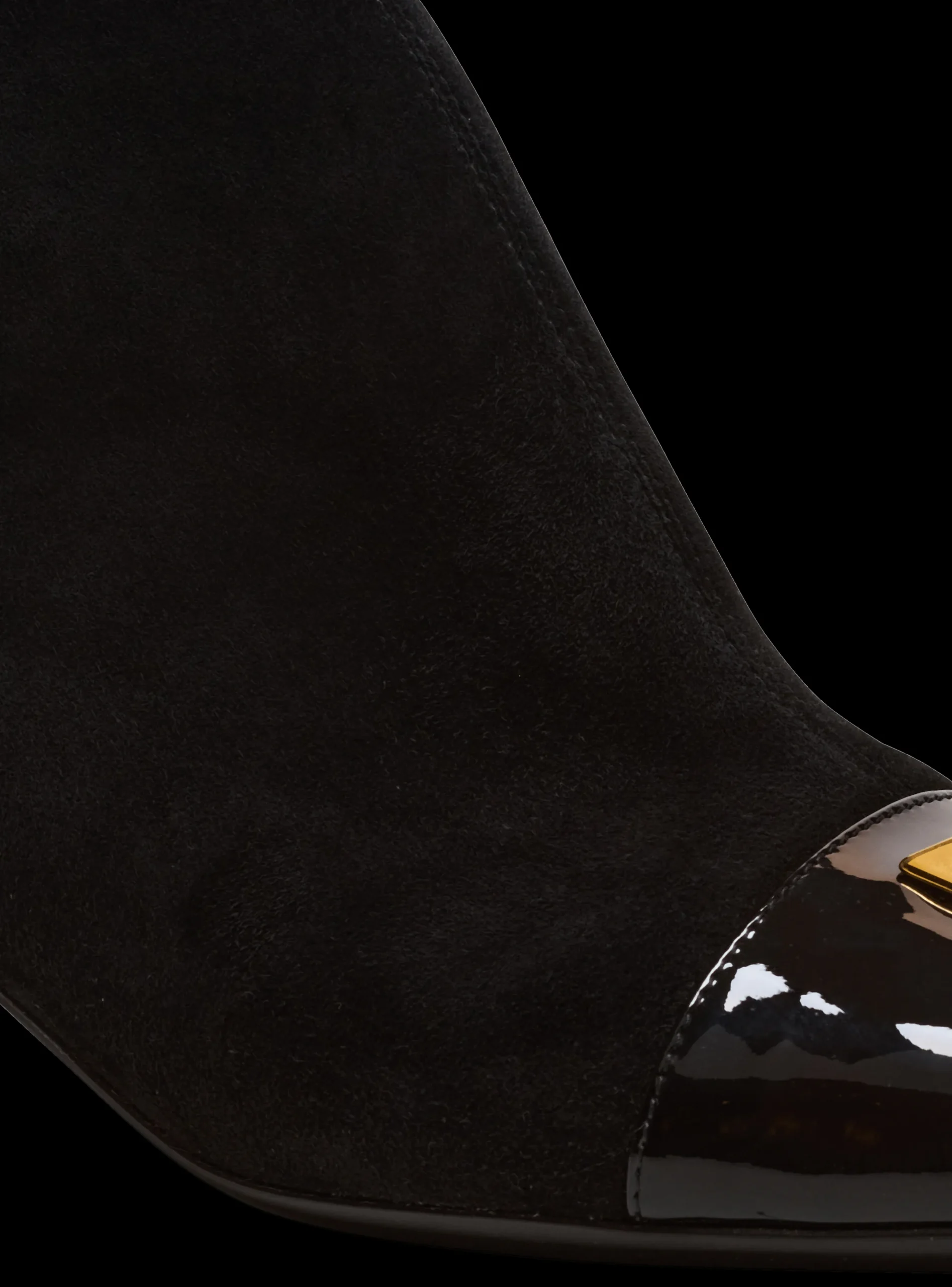 Fashion Suede Edna Ankle Boots With Patent Leather Toes Women Boots
