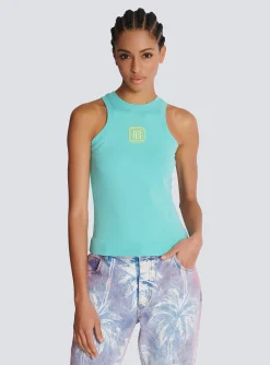 Fashion Tank Top With Retro PB Embroidery Women T-Shirts