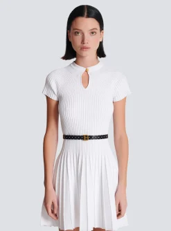 Shop Thin Reversible Calfskin B-Belt With Polka Dots Print Women Belts