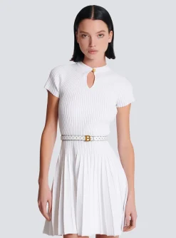 Shop Thin Reversible Calfskin B-Belt With Polka Dots Print Women Belts