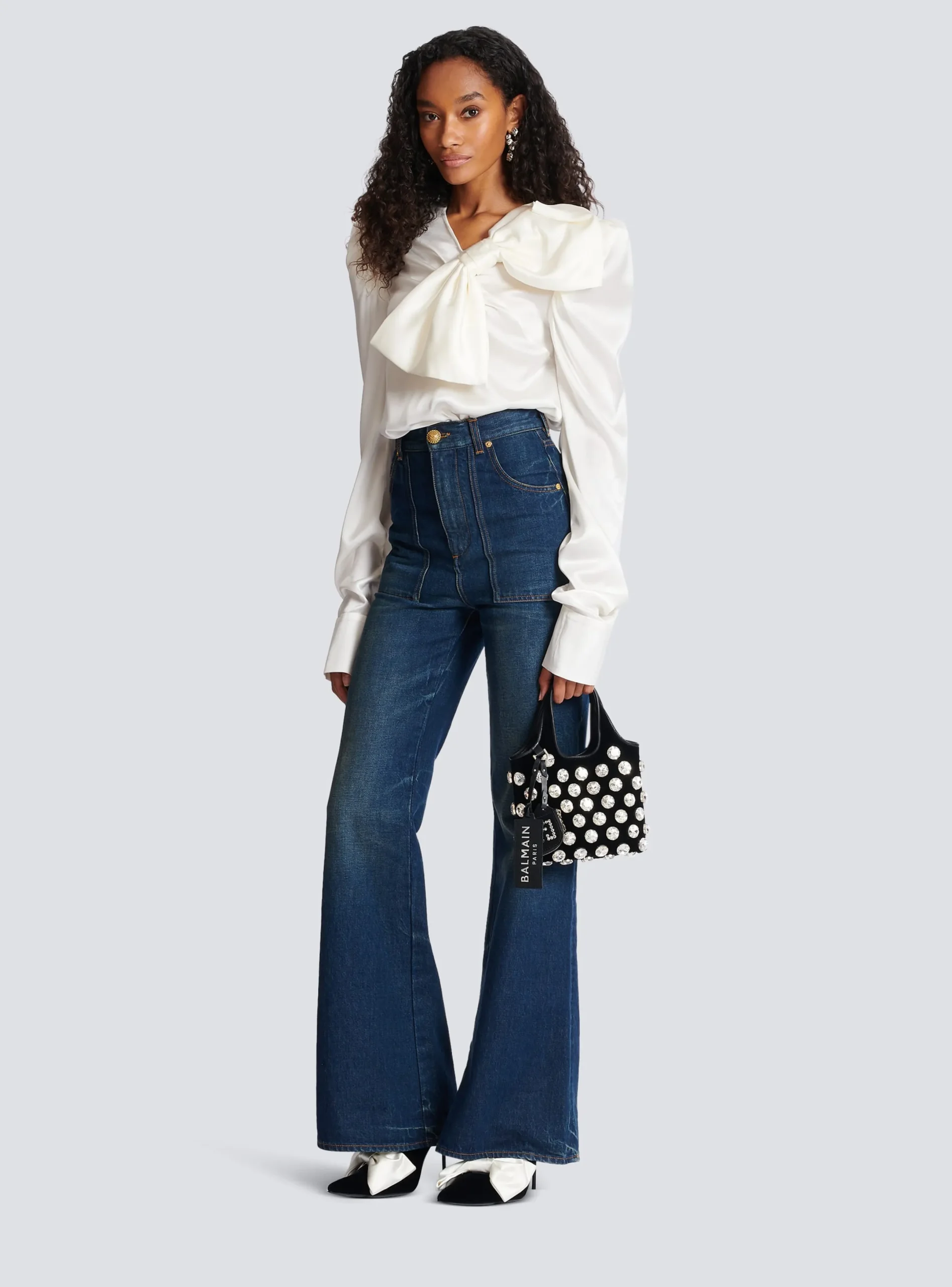 Online Top With A Large Bow Women Tops And Shirts