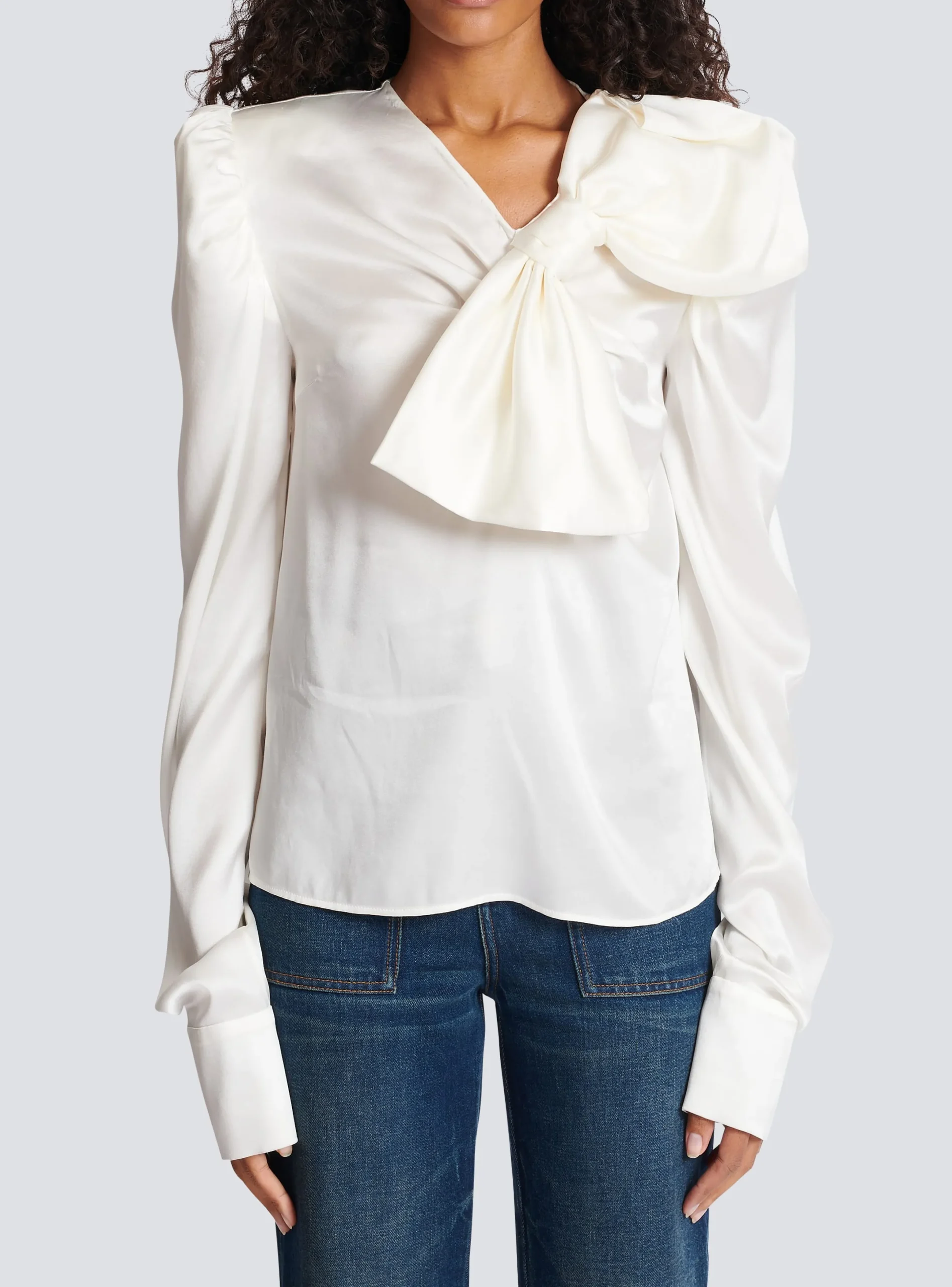 Online Top With A Large Bow Women Tops And Shirts