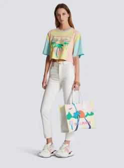 Flash Sale T-shirt With Palm Tree Signature Print Women T-Shirts