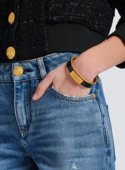Hot Tubular Signature Bracelet In Brass And Enamel Women Fashion Jewelry