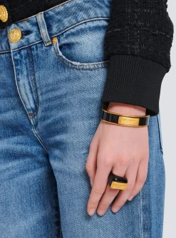 Hot Tubular Signature Bracelet In Brass And Enamel Women Fashion Jewelry