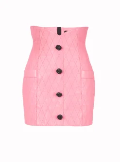 Cheap Tulip Skirt In Quilted Leather Women Skirts