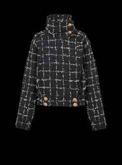 Fashion Tweed Bomber Jacket Women Outerwear