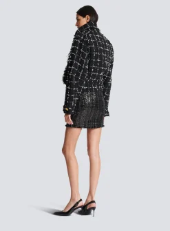 Fashion Tweed Bomber Jacket Women Outerwear