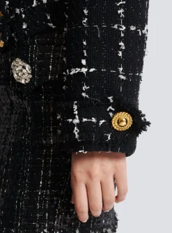 Fashion Tweed Bomber Jacket Women Outerwear