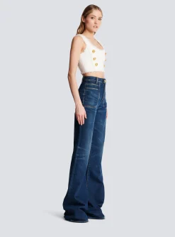 Fashion Tweed Crop Top Women Tops And Shirts