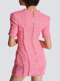 New Tweed Dress With Buttons Women Dresses