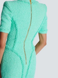 Best Sale Tweed Dress With Buttons Women Dresses