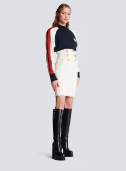 New Tweed Pencil Skirt Women Skirts