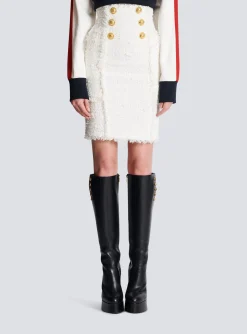 New Tweed Pencil Skirt Women Skirts