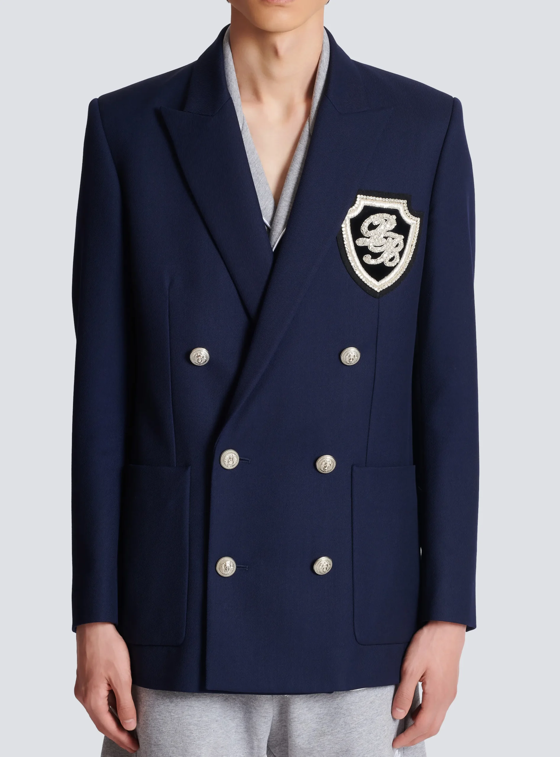 Clearance Twill Blazer With Embroidered PB Signature Badge Jackets And Blazers
