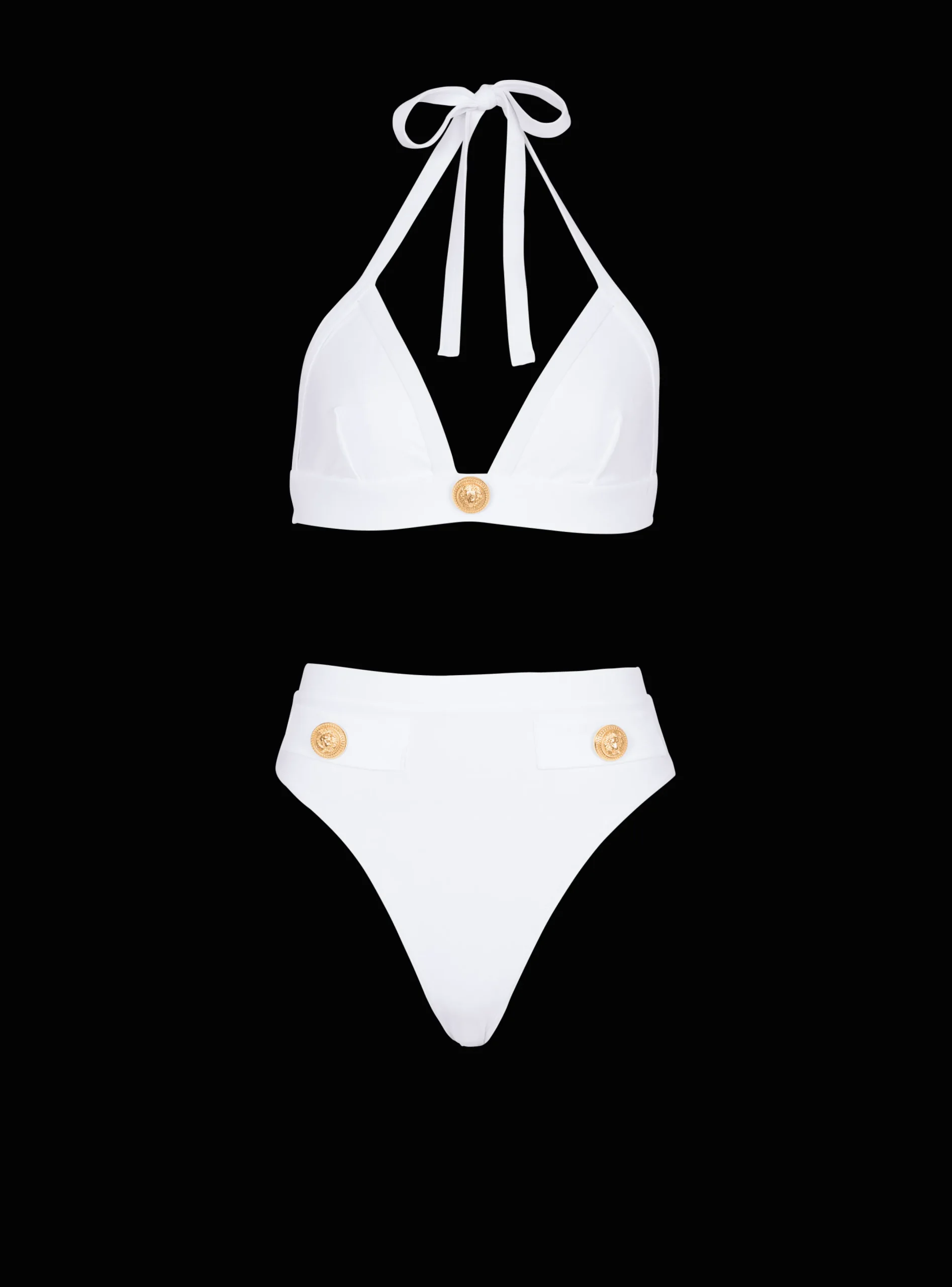Store Two-piece Swimming Costume With Buttons Women Swimwear