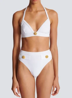 Store Two-piece Swimming Costume With Buttons Women Swimwear