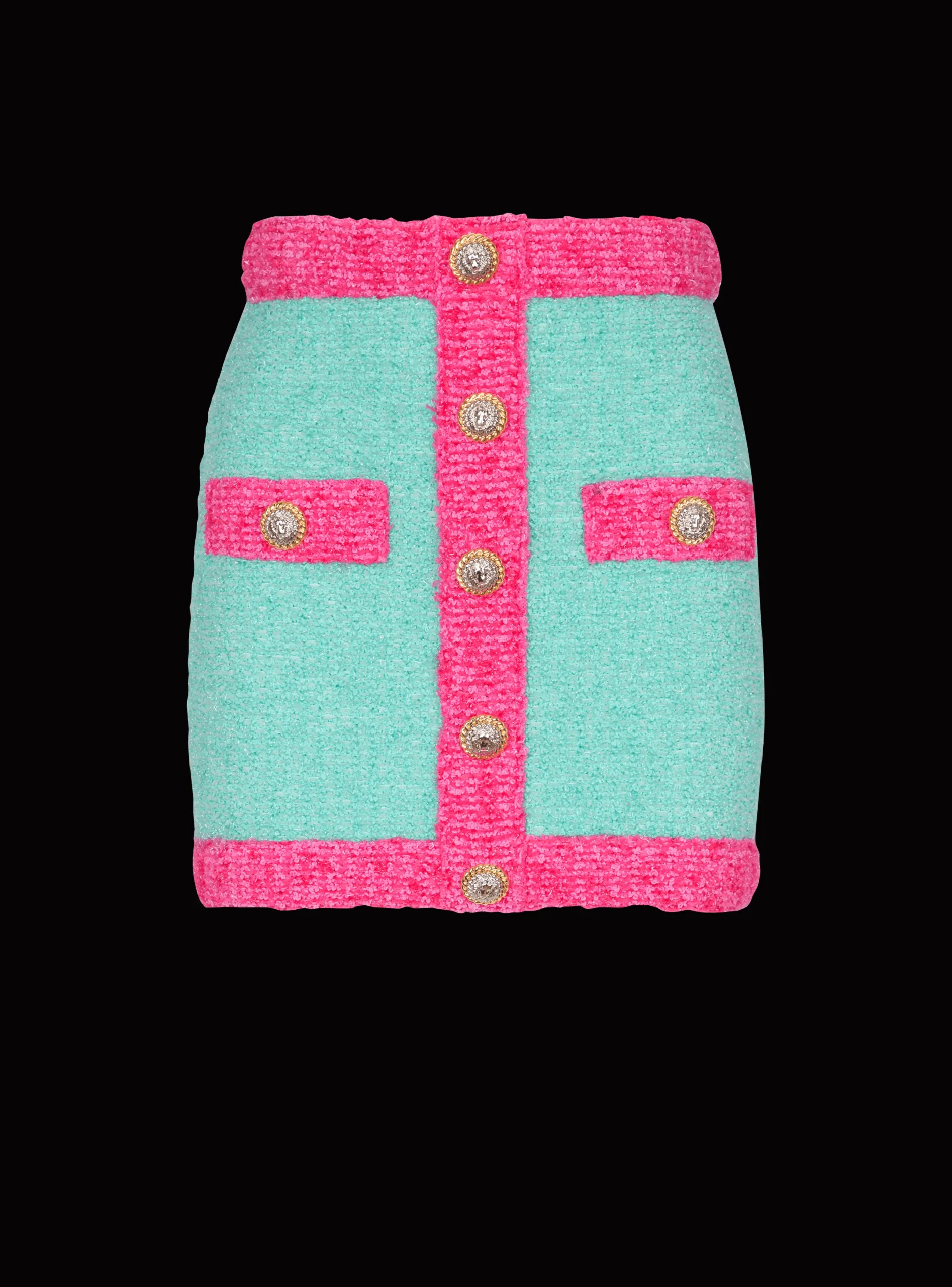 Best Sale Two-tone Buttoned Knit Skirt Women Skirts