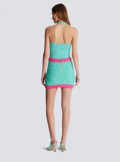 Best Sale Two-tone Buttoned Knit Skirt Women Skirts