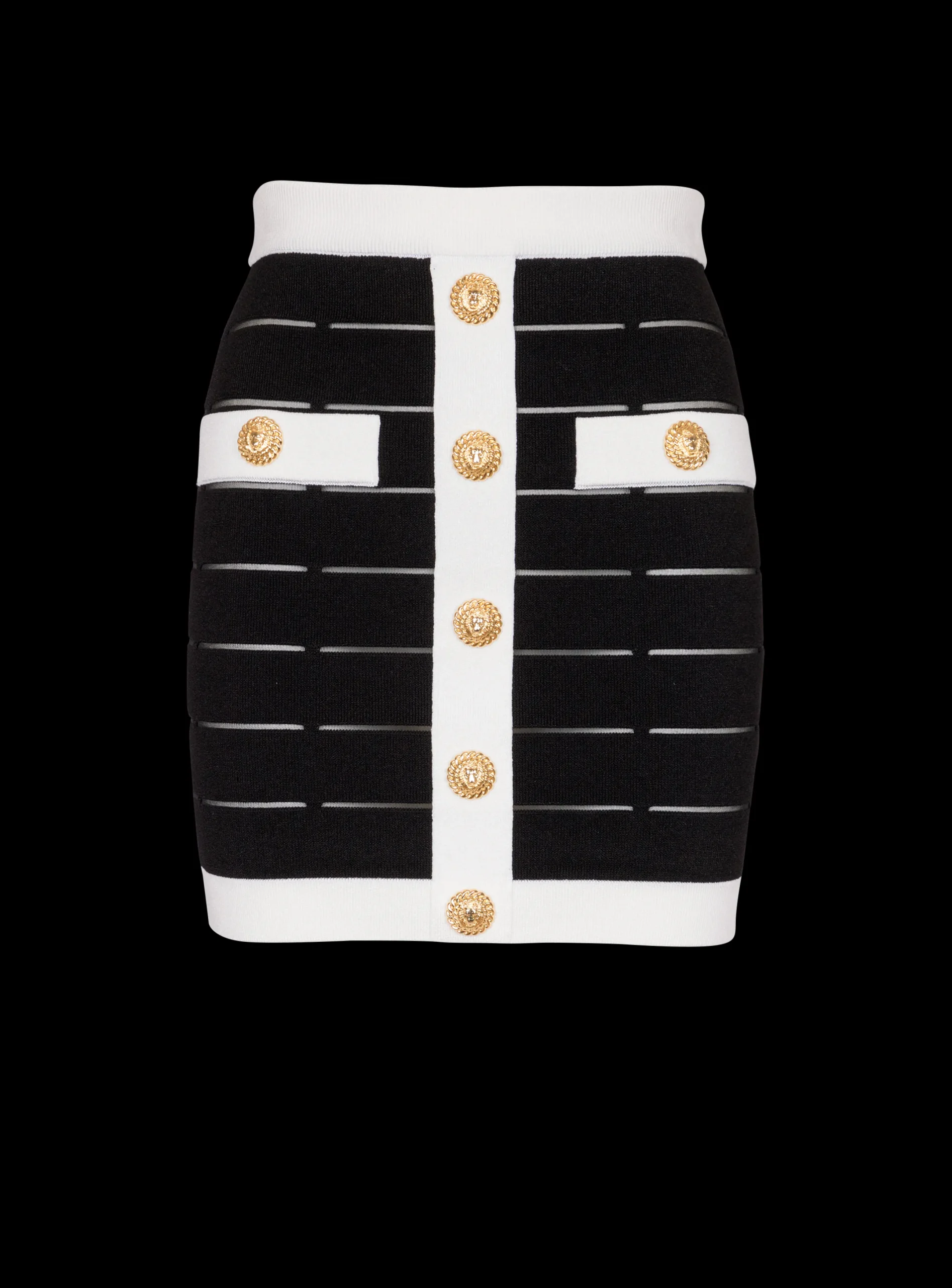 Fashion Two-tone Buttoned Knit Skirt Women Skirts