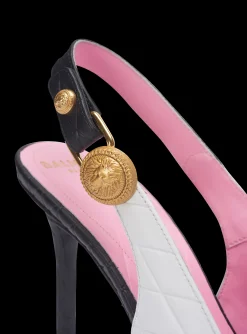 Store Two-tone Calfskin Eva Pumps With An Embossed Grid Motif Women High Heels & Pumps