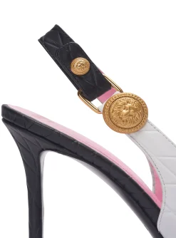 Store Two-tone Calfskin Eva Pumps With An Embossed Grid Motif Women High Heels & Pumps