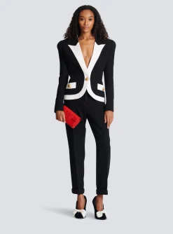 Discount Two-tone Crepe Jacket Women Jackets And Blazers
