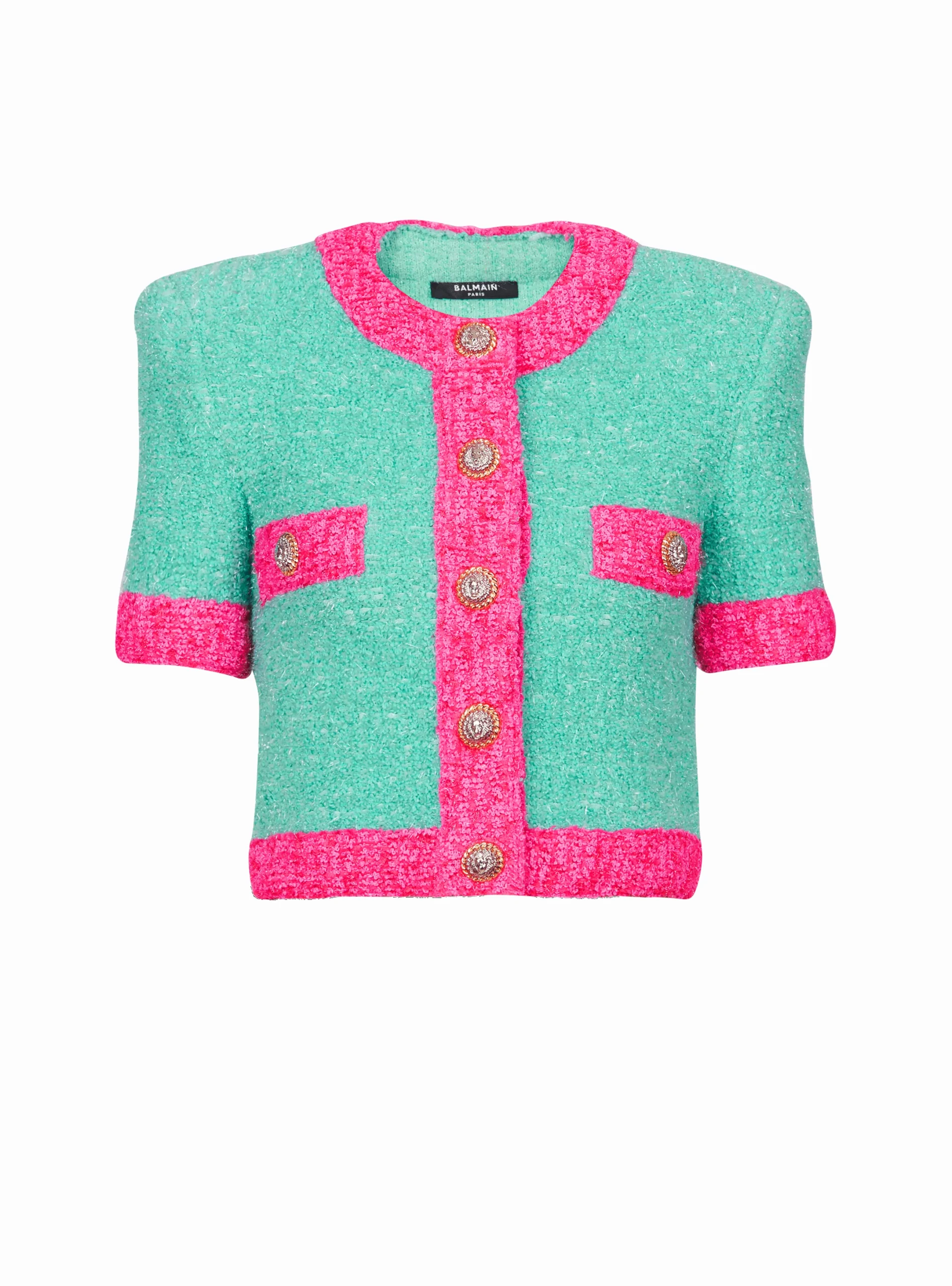 Store Two-tone Cropped Knit Cardigan Women Knitwear