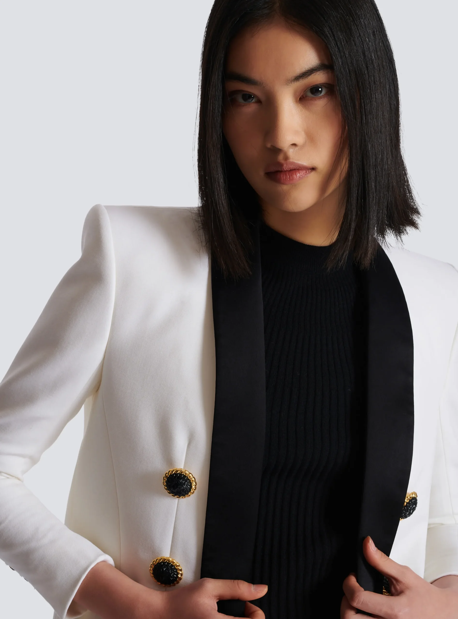 Store Two-tone Edge-to-edge Jacket With 6 Buttons Women Jackets And Blazers
