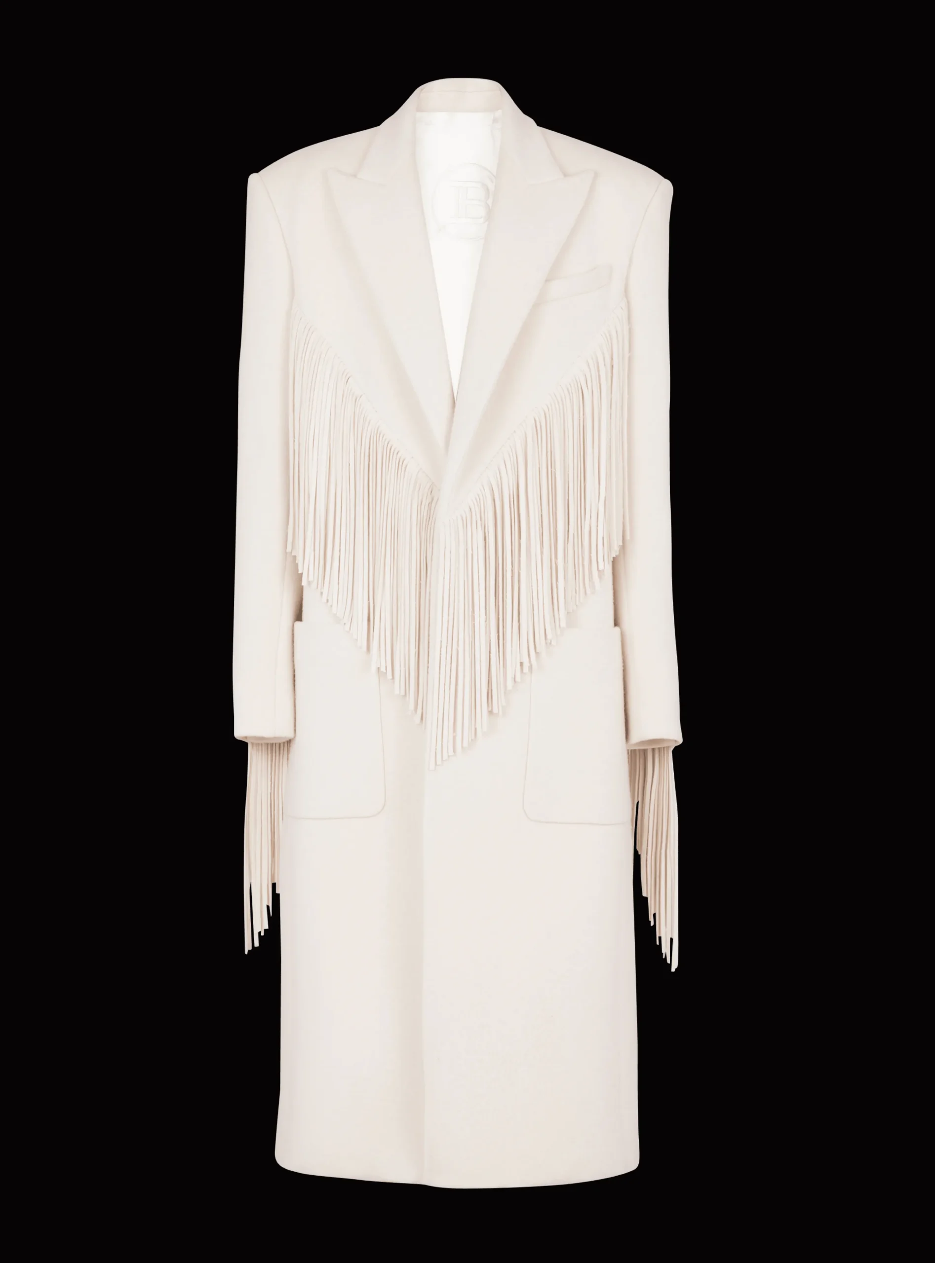 Outlet Unisex Long Fringed Wool And Cashmere Coat Outerwear