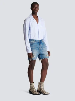 Best Sale Unisex Shorts In Vintage Wash Denim Trousers And Shorts|Denim