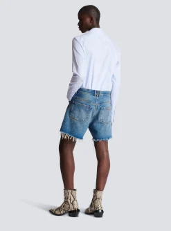 Best Sale Unisex Shorts In Vintage Wash Denim Trousers And Shorts|Denim