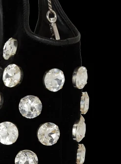 Fashion Velvet And Crystal Grocery Bag Women Tote Bags|Bags