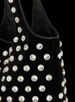 Clearance Velvet And Crystal Grocery Bag Women Tote Bags|Bags