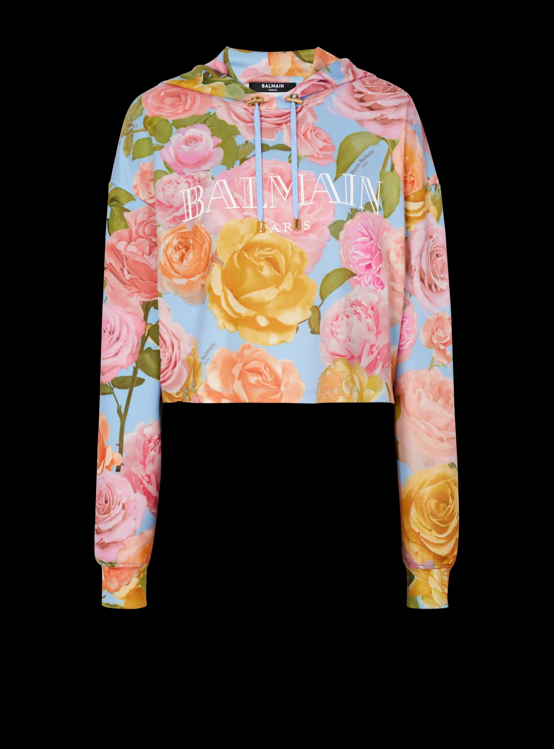 Cheap Vintage Hoodie With Pastel Roses Print Women Sweatshirts