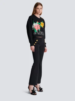 Online Vintage Sweatshirt With Roses Print Women Sweatshirts