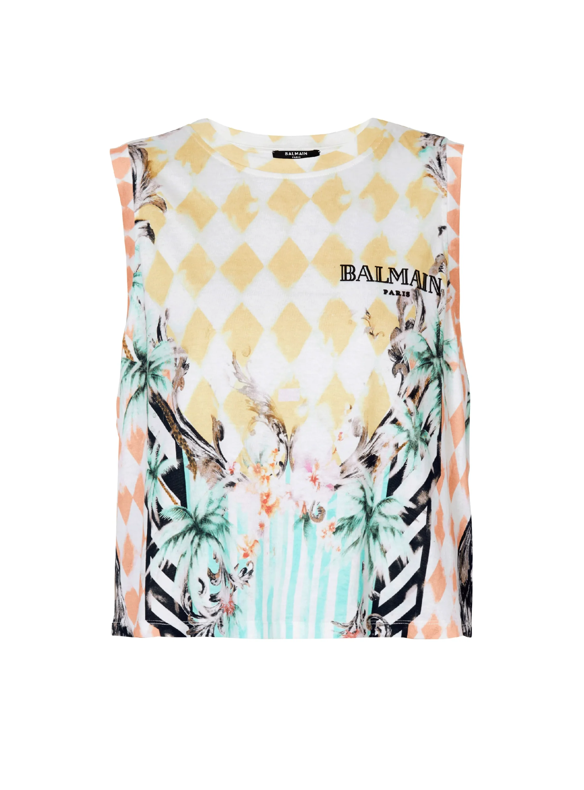 Cheap Vintage Tank Top With Baroque Print Women T-Shirts
