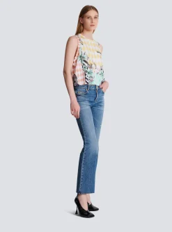 Cheap Vintage Tank Top With Baroque Print Women T-Shirts