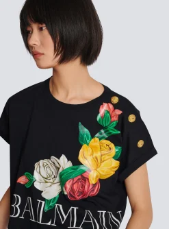 Best Vintage T-shirt With Roses Print Women T-Shirts
