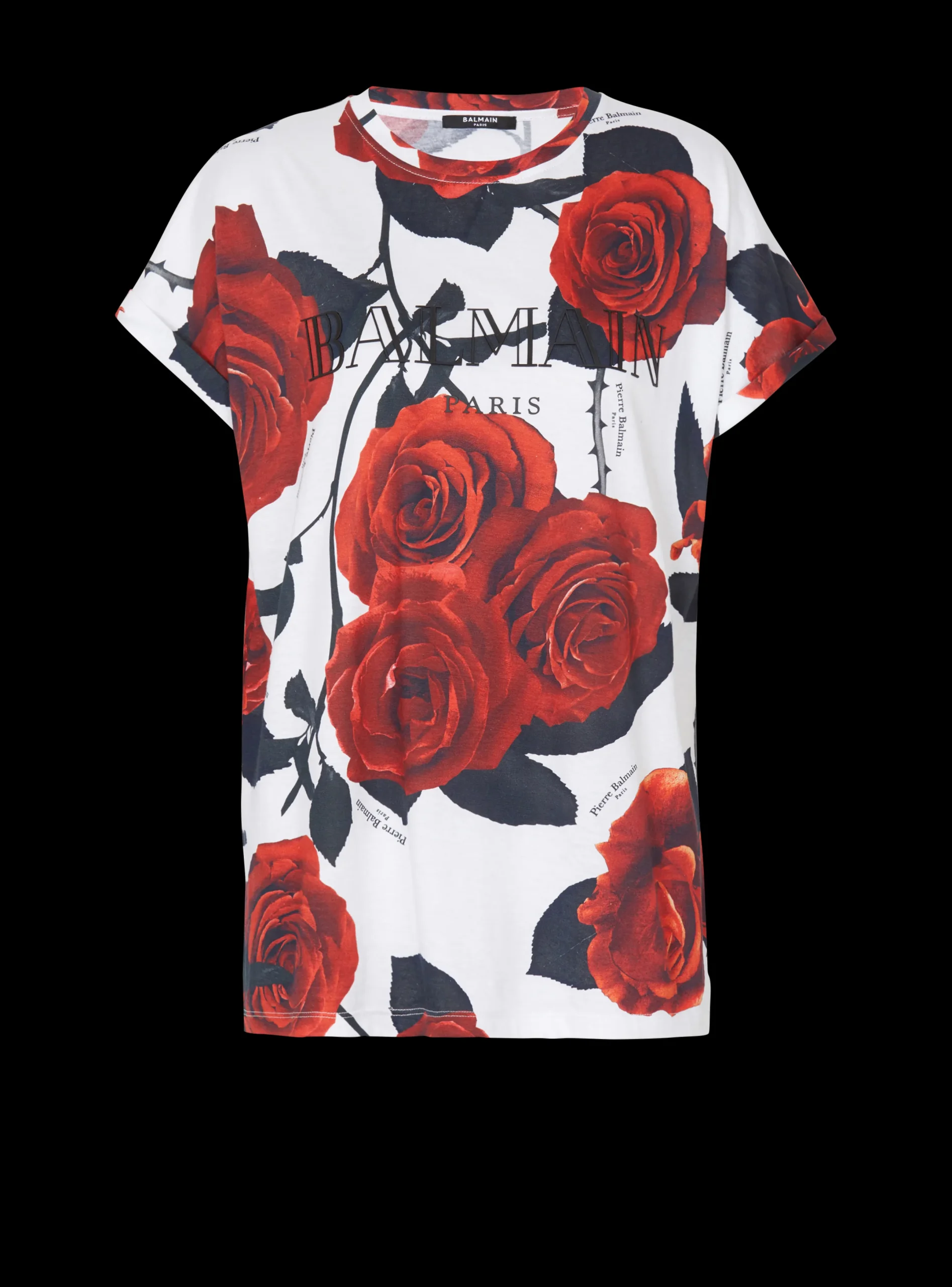 New Vintage T-shirt With Roses Print Women T-Shirts