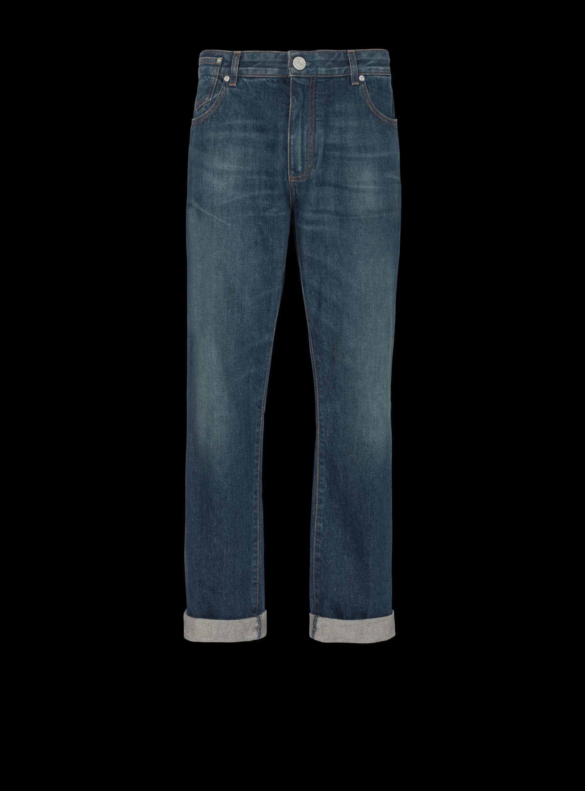 Clearance Vintage Straight-leg Jeans Denim