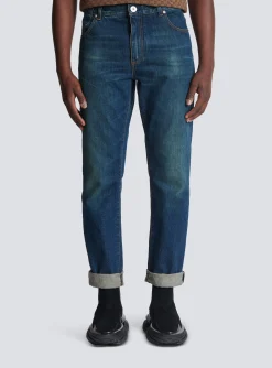 Clearance Vintage Straight-leg Jeans Denim