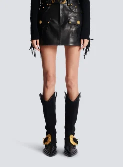 Shop Western Leather A-line Skirt Women Skirts