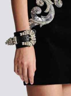 New Western Leather And Crystal Bracelet Women Fashion Jewelry
