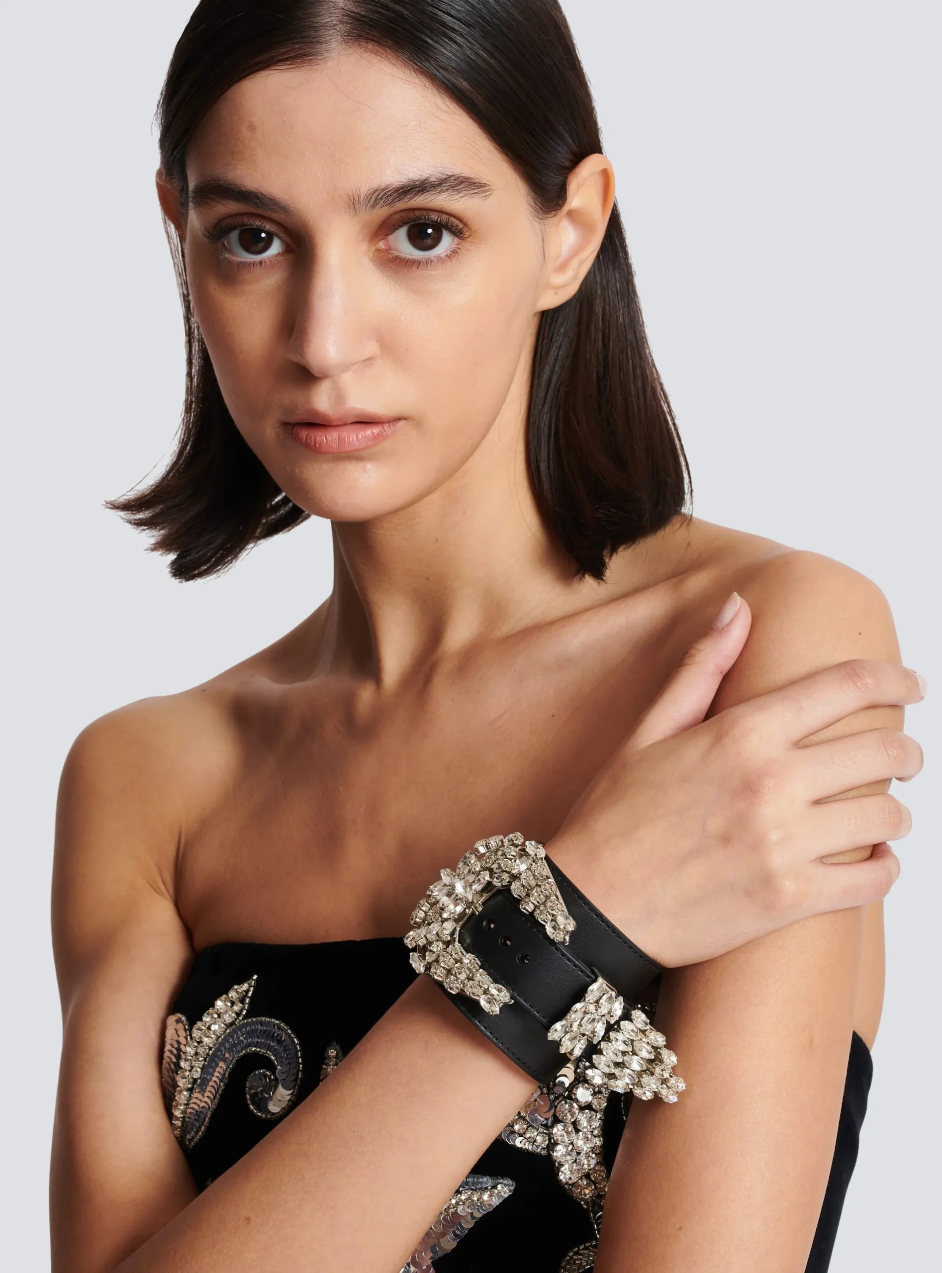 New Western Leather And Crystal Bracelet Women Fashion Jewelry