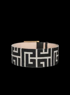 Clearance Wide Bicolor Jacquard PB Belt Belt Women Belts